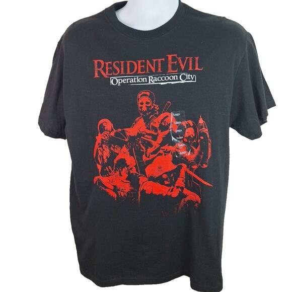 Capcom Resident Evil Operation Racoon City Video Game Promo Black Graphic Tshirt - Picture 1 of 4